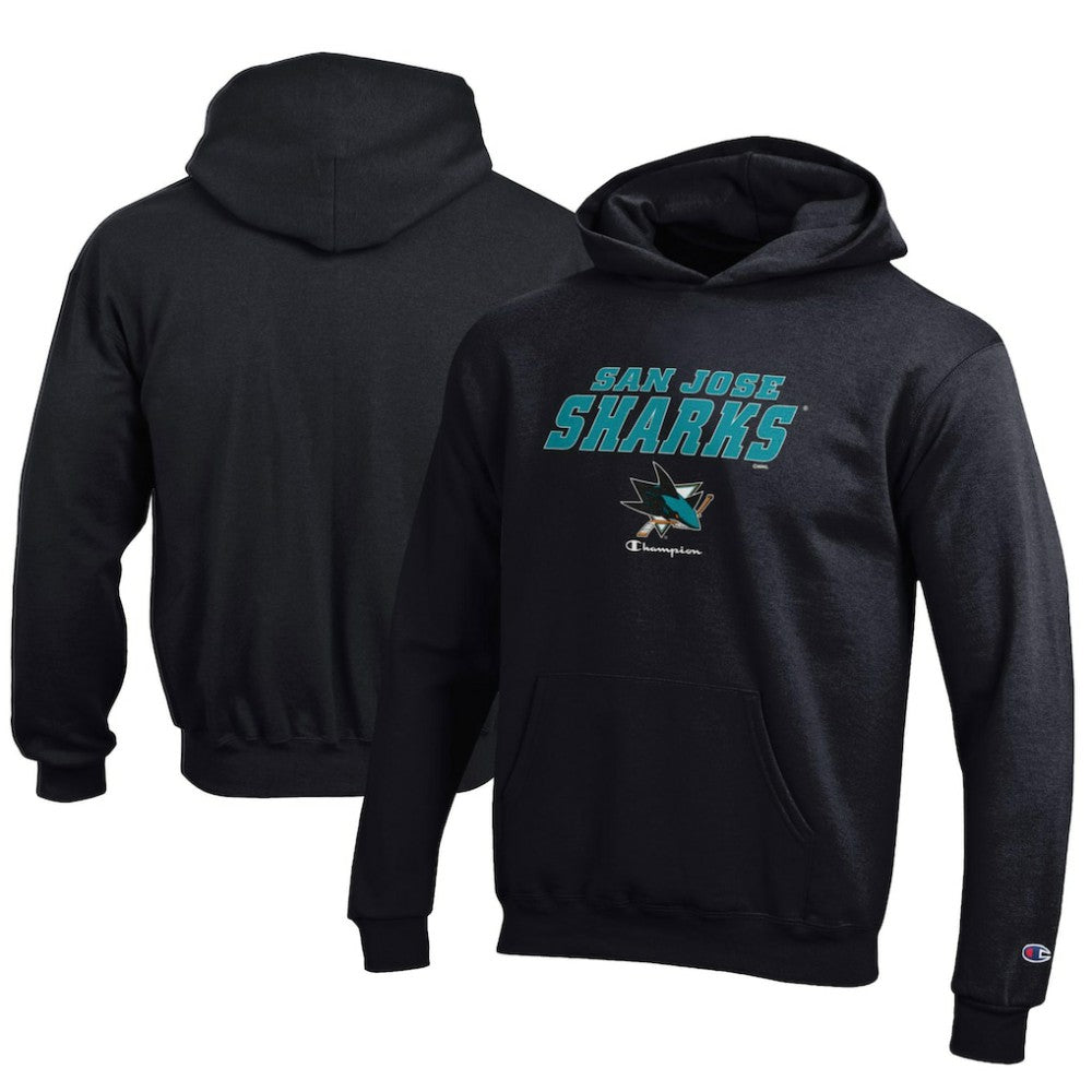 San Jose Sharks - Champion Youth Eco Powerblend Pullover Hoodie Black