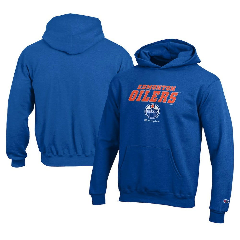 Edmonton Oilers - Champion Youth Eco Powerblend Pullover Hoodie Royal