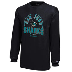 San Jose Sharks - Champion Youth Long-Sleeve Jersey T-Shirt Black