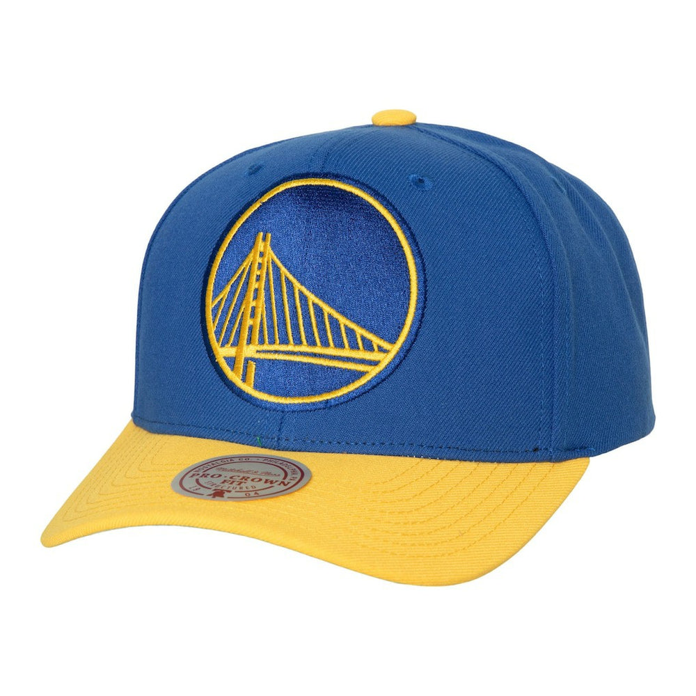 Mitchell & Ness - Golden State Warriors Soul XL Logo Pro Crown Snapback Hat - Royal/Gold