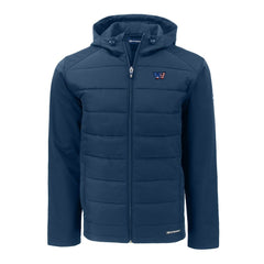 Washington Commanders Cutter & Buck Big & Tall Americana Evoke Hybrid Eco Softshell Recycled Full-Zip Hooded Jacket Navy - NFL