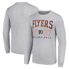 Philadelphia Flyers - Starter Retro Graphic Long Sleeve Crew T-Shirt Heather Gray
