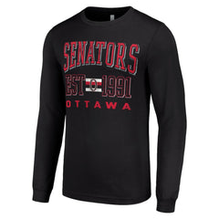 Ottawa Senators - Starter Retro Graphic Long Sleeve Crew T-Shirt Black