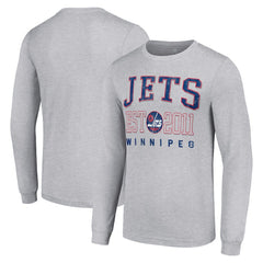 Winnipeg Jets - Starter Retro Graphic Long Sleeve Crew T-Shirt Heather Gray