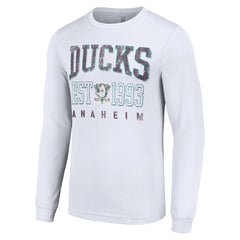 Anaheim Ducks - Starter Retro Graphic Long Sleeve Crew T-Shirt White