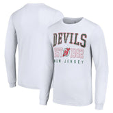 New Jersey Devils - Starter Retro Graphic Long Sleeve Crew T-Shirt White