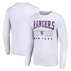 New York Rangers Starter Retro Graphic Long Sleeve Crew T-Shirt White