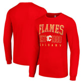 Calgary Flames - Starter Retro Graphic Long Sleeve Crew T-Shirt Red