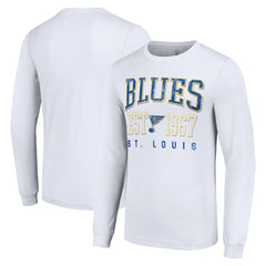 St. Louis Blues - Starter Retro Graphic Long Sleeve Crew T-Shirt White