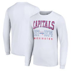 Washington Capitals Starter Retro Graphic Long Sleeve Crew T-Shirt White