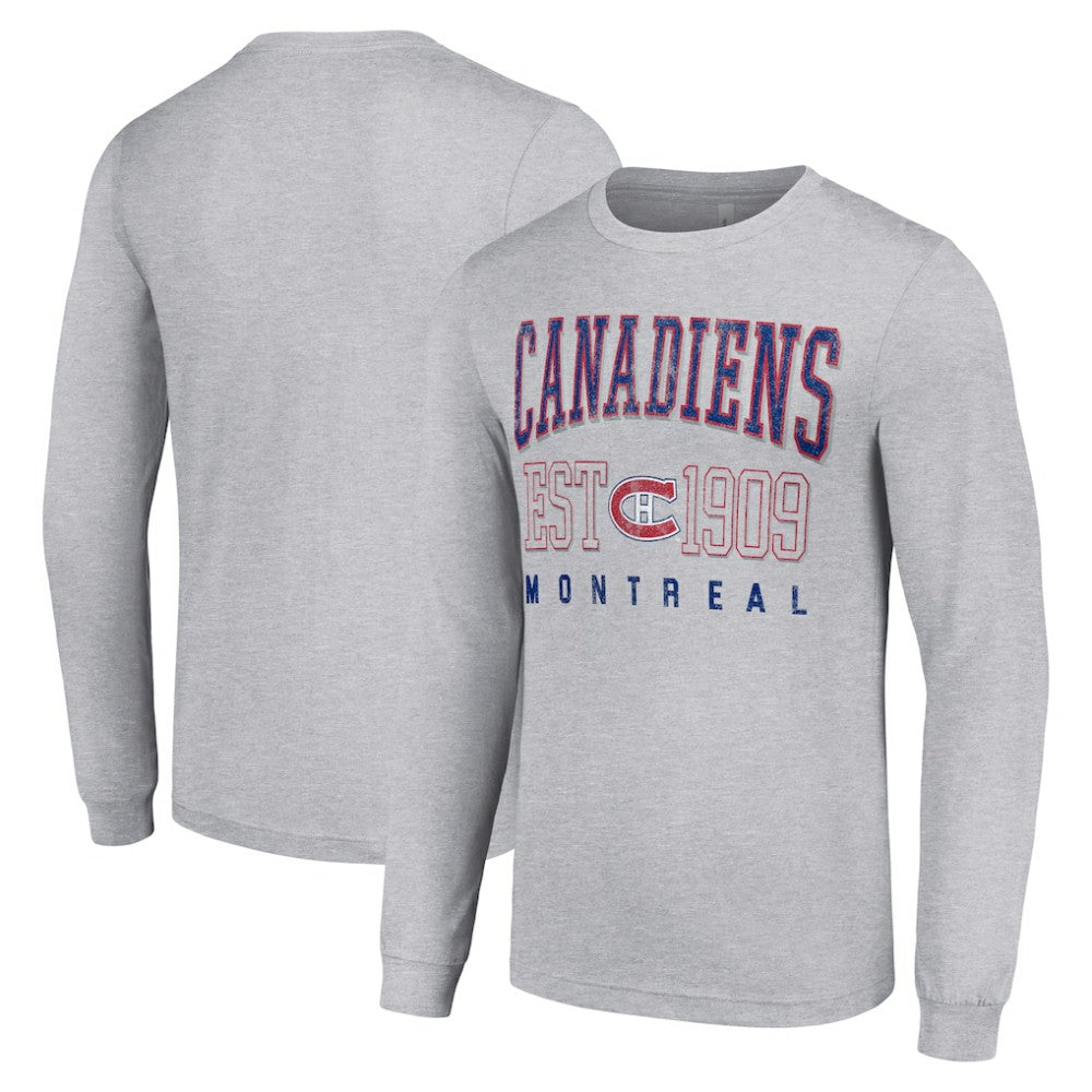 Montreal Canadiens - Starter Retro Graphic Long Sleeve Crew T-Shirt Heather Gray