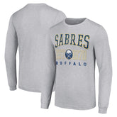 Buffalo Sabres - Starter Retro Graphic Long Sleeve Crew T-Shirt Heather Gray