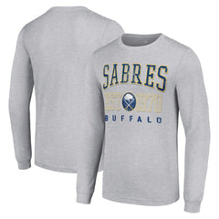 Buffalo Sabres - Starter Retro Graphic Long Sleeve Crew T-Shirt Heather Gray