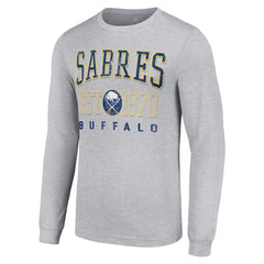 Buffalo Sabres - Starter Retro Graphic Long Sleeve Crew T-Shirt Heather Gray