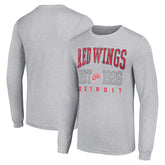 Detroit Red Wings - Starter Retro Graphic Long Sleeve Crew T-Shirt Heather Gray