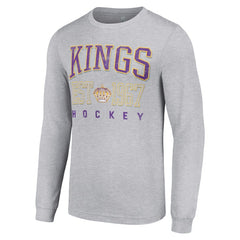 Los Angeles Kings - Starter Retro Graphic Long Sleeve Crew T-Shirt Heather Gray