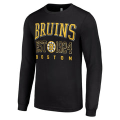 Boston Bruins Starter Retro Graphic Long Sleeve Crew T-Shirt Black
