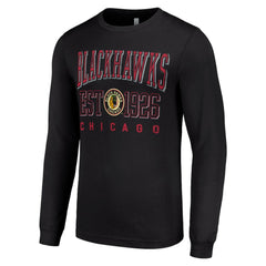 Chicago Blackhawks Starter Retro Graphic Long Sleeve Crew T-Shirt Black