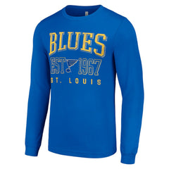 St. Louis Blues - Starter Retro Graphic Long Sleeve Crew T-Shirt Royal