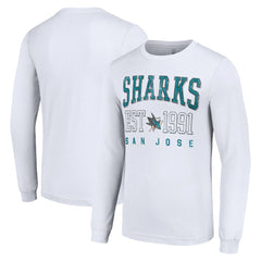 San Jose Sharks - Starter Logo Graphic Long Sleeve T-Shirt White