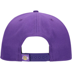 New Era - Los Angeles Lakers Oversized Puff Print Logo Golfer Snapback Hat - Purple