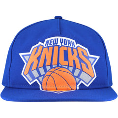 New Era - New York Knicks Oversized Puff Print Logo Golfer Snapback Hat - Blue