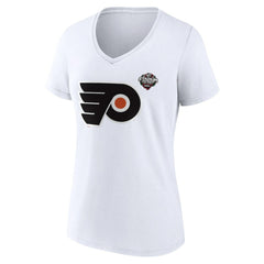 Philadelphia Flyers - Fanatics Women's 2024 NHL Stadium Series Logo V-Neck T-shirt White
