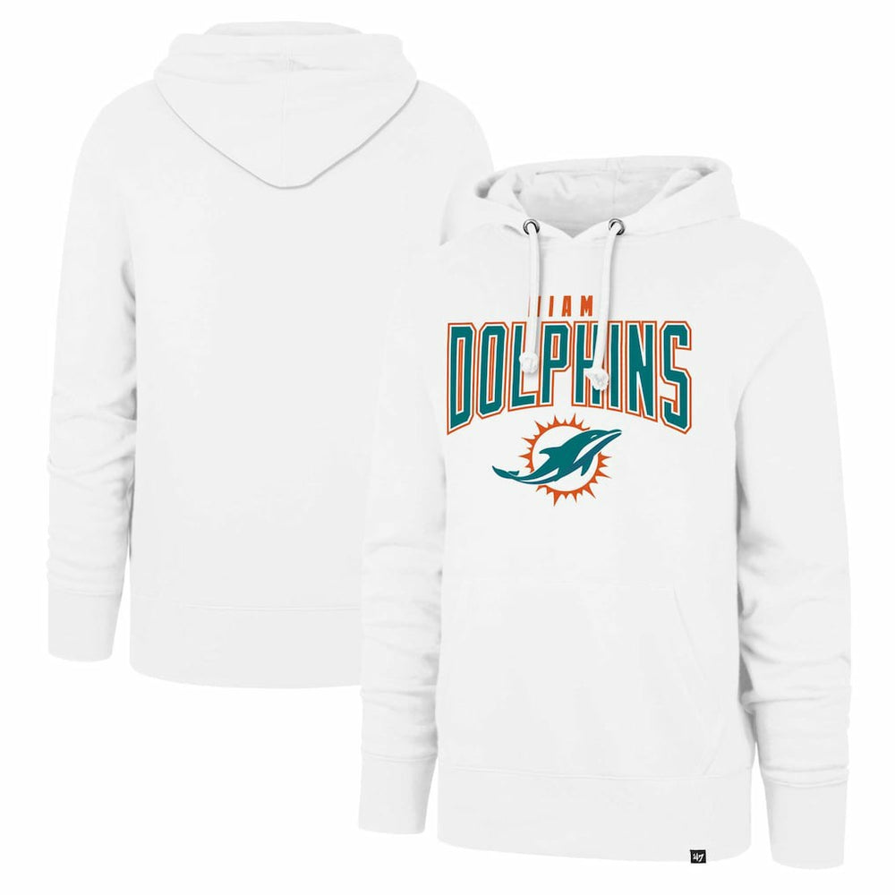 Miami Dolphins '47 Elements Arch Headline Pullover Hoodie White - 47 brand