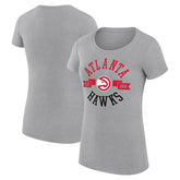 NBA - Atlanta Hawks G-III 4Her by Carl Banks Women's Super-Slim Fit Lightweight Large City Logo T-Shirt - Heather Gray