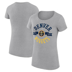NBA - Denver Nuggets G-III 4Her by Carl Banks Women's Super-Slim Fit Lightweight Large City Logo T-Shirt - Heather Gray
