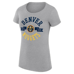 NBA - Denver Nuggets G-III 4Her by Carl Banks Women's Super-Slim Fit Lightweight Large City Logo T-Shirt - Heather Gray