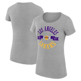 NBA - Los Angeles Lakers G-III 4Her by Carl Banks Women's Super-Slim Fit Lightweight Large City Logo T-Shirt - Heather Gray