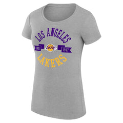 NBA - Los Angeles Lakers G-III 4Her by Carl Banks Women's Super-Slim Fit Lightweight Large City Logo T-Shirt - Heather Gray