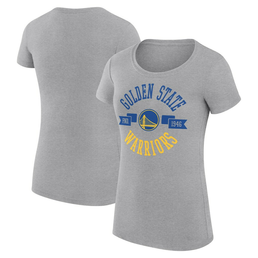 NBA - Golden State Warriors G-III 4Her by Carl Banks Women's Super-Slim Fit Lightweight Large City Logo T-Shirt - Heather Gray