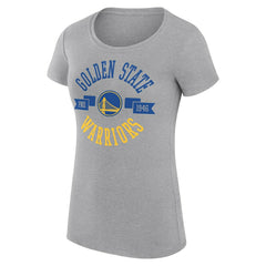 NBA - Golden State Warriors G-III 4Her by Carl Banks Women's Super-Slim Fit Lightweight Large City Logo T-Shirt - Heather Gray