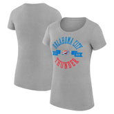 NBA - Oklahoma City Thunder G-III 4Her by Carl Banks Women's Super-Slim Fit Lightweight Large City Logo T-Shirt - Heather Gray