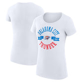 NBA - Oklahoma City Thunder G-III 4Her by Carl Banks Women's Super-Slim Fit Lightweight Large City Logo T-Shirt - White