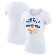 NBA - New York Knicks G-III 4Her by Carl Banks Women's Super-Slim Fit Lightweight Large City Logo T-Shirt - White