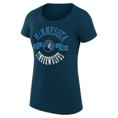 NBA - Minnesota Timberwolves G-III 4Her by Carl Banks Women's Super-Slim Fit Lightweight Large City Logo T-Shirt - Navy