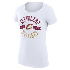 NBA - Cleveland Cavaliers G-III 4Her by Carl Banks Women's Super-Slim Fit Lightweight Large City Logo T-Shirt - White