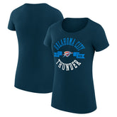 NBA - Oklahoma City Thunder G-III 4Her by Carl Banks Women's Super-Slim Fit Lightweight Large City Logo T-Shirt - Navy