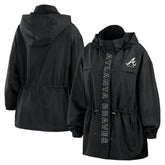Atlanta Braves WEAR by Erin Andrews Women's Full-Zip Windbreaker Hoodie Jacket Lifestyle