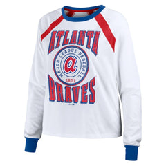 Atlanta Braves WEAR by Erin Andrews Women's Raglan Long Sleeve T-Shirt Lifestyle