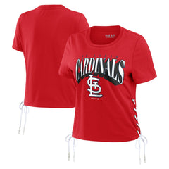 St. Louis Cardinals WEAR by Erin Andrews Women's Side Lace-Up Cropped T-Shirt discount