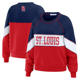 St. Louis Cardinals WEAR by Erin Andrews Women's Color Block Crew Neck Pullover Sweatshirt Clearance