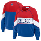 Chicago Cubs WEAR by Erin Andrews Women's Color Block Crew Neck Pullover Sweatshirt Near Me