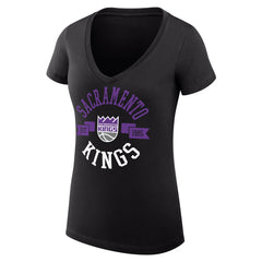 NBA - Sacramento Kings G-III 4Her by Carl Banks Women's Super-Slim Fit Lightweight Large City Logo V-Neck T-Shirt - Black