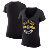 NBA - Golden State Warriors G-III 4Her by Carl Banks Women's Super-Slim Fit Lightweight Large City Logo V-Neck T-Shirt - Black
