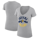 NBA - Indiana Pacers G-III 4Her by Carl Banks Women's Super-Slim Fit Lightweight Large City Logo V-Neck T-Shirt - Heather Gray