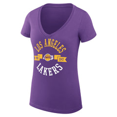 NBA - Los Angeles Lakers G-III 4Her by Carl Banks Women's Super-Slim Fit Lightweight Large City Logo V-Neck T-Shirt - Purple